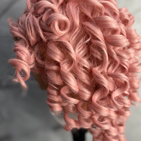 Pink Wig Curly Hair Wig - Picture 3 of 7